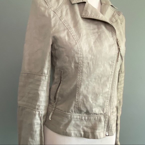 Olsen 100% linen asymmetrical zip up jacket xs - Picture 5 of 12